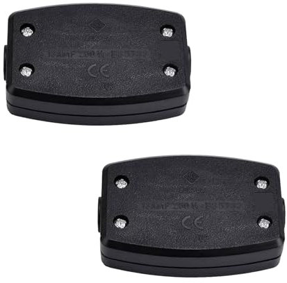 2 Pack 3-Terminal Electrical Junction Box, Cable Junction Joiner Box, 13A 250V Flex Connector for 3-Core Cable, Durable PC Housing, for Indoor Lighting, Power Systems Wiring Applications - Black
