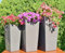 Blumenkübel Blumentopf Hochglanz mit Einsatz Hoch Set Hochglanz Gerillt Rattan Oberfläche (Anthrazit, XL+XXL+3XL)