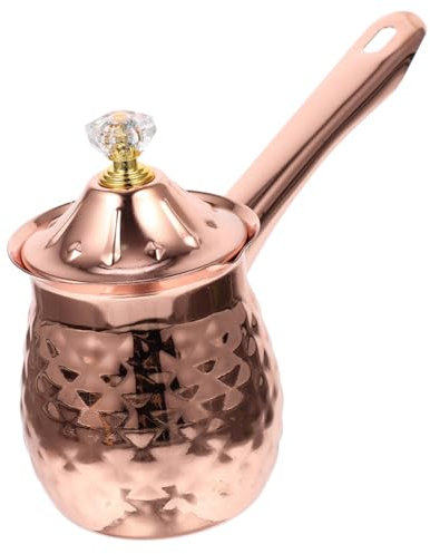 CRILSTYLEO Kaffeetasse kaffeekanne kaffeekännchen Topf zum Erhitzen der Milch Kaffeekesseltopf kaffeevollautomat Herd Milchdampfer Kochtopf für Lebensmittel Rostfreier Stahl Rose Gold