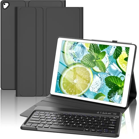 Case Keyboard for iPad Pro 12.9 1st/2nd Generation 2015/2017 - UK layout Keyboard for iPad Pro 12.9 2015/2017 Slim Smart Case and Pencil Holder, Black