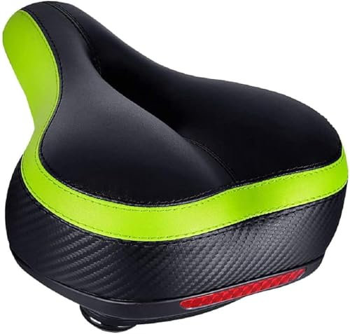 TONBUX Sella per Bicicletta Comoda, Sella Bici Comoda in Gel Ergonomico Impermeabile,Uomo Donna Sella Bici con Riflettenti per Bici da Strada, Mountain Bike, City Bike (Verde)