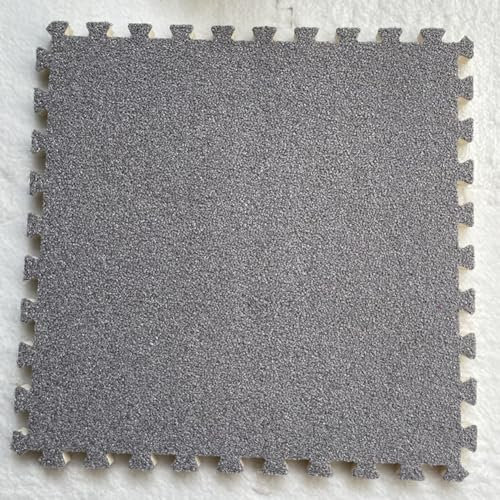 5Pcs Plush Exercise Carpet Floor Tiles 30x30x1cm Plush Fluffy Foam Floor Tiles Interlocking Carpet Tiles Square Climbing Shaggy Area Rug (Grey)