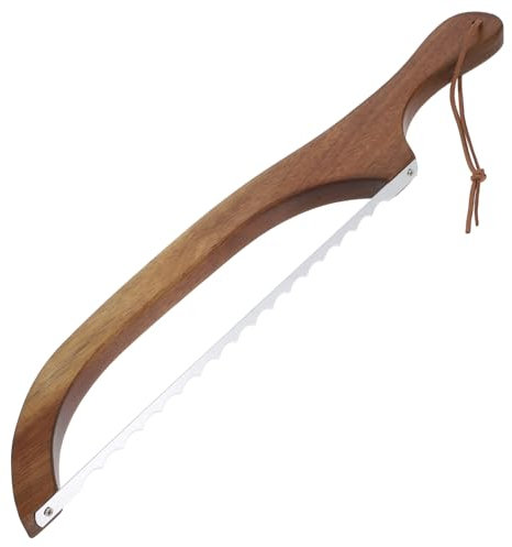 Cabilock 1 Juego de cuchillo para pan contenedor de pan serrados papelera Cuchillo para pan de madera Serrucho para pan Cortador de arco de pan cortador de tostadas paño
