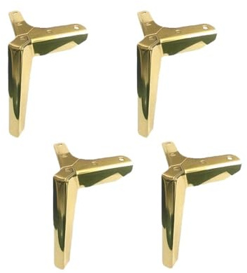 WDSBZNB Bettfüße 10 cm Sofa Beine Dekoration Moderne Büro Hardware Eisen Wohnzimmer Möbel Küche Goldene Stahl Schrank Füße Sofa Beine(4PCS Gold 10CM)