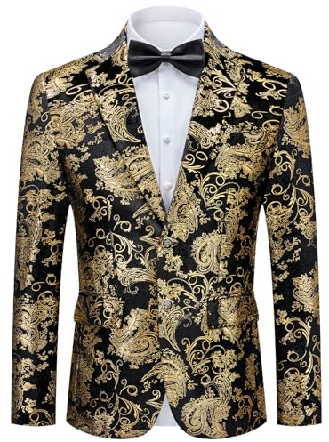 Autsel Sakko Herren Pailletten Glitzer Party Blazer Slim Fit Hochzeit | Smokingjacke, Jacquard Anzugjacke, Casual, Tuxedo, Formal Dinner Sakko, Clothing