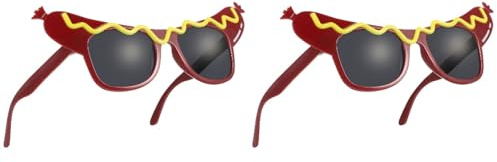 Warmhm 2Pcs Halloween Lustige Sonnenbrille Hot Dog Form Brille Für Frauen Mann Maskerade Kostümzubehör Eyewears Make-up KostüM ZubehöR Party Geburtstag Halloween Dekoration