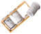Cabilock Elegant Marble Grain Ceramic Ware Cutlery Tray Ware Holder Bamboo Wood Bracket