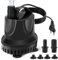 Mini pompa per acquario, 460 l/h, 10 W, mini pompa dell'acqua ultra silenziosa, per fontana da giardino, laghetto, fontana, con cavo da 1,4 m, 2 ugelli pompa dell'acqua (nero)