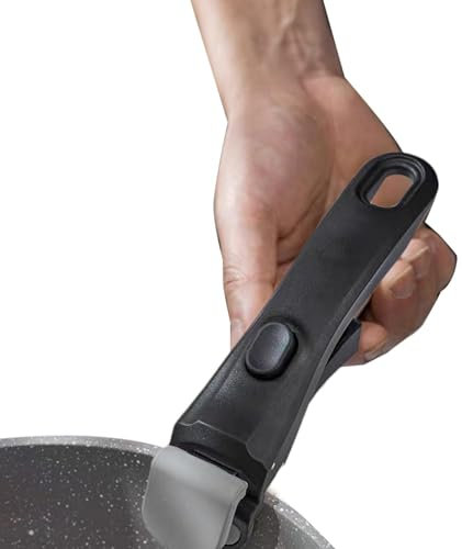 Patifirst Manico Per Pentole Removibile Universale, Padella Acciaio Inox Manico Rimovibile, Maniglie Anti Scottatura Per Padella, Wok, Casseruola, Impugnatura Di Ricambio Per Pentole Calde