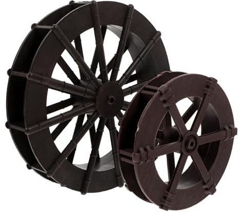 Mobestech 2stücke Simulation Wasserrad Für Aquarium Dekoration Wasserradstatue Mit Wasserfontäne Für Desktop Landschaft Skulptur Aus Kunststoff Ornament Für Garten