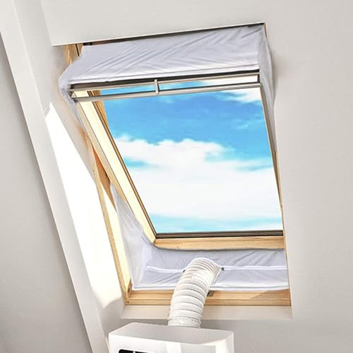 Air Conditioner Roof Casement Window Vent Seal Kit Outward Opening for Portable Air Conditioning Unit, Aircon Door Seal Kit with Zip Waterproof, Air Con Window Cover(230cm x 2)