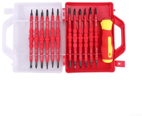 Lot de 24 tournevis isolés pour électricien avec embouts magnétiques pour réparation électrique et projets de bricolage