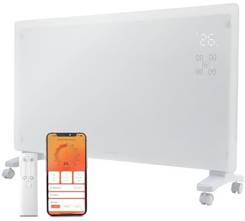 KLAMER Konvektor Pro 2500 W WLAN Heizgerät mit ECO- & Frostschutzmodus | Smart Konvektor: App- & Timersteuerung, LED-Display & Überhitzungsschutz, Wohn- & Schlafräume, Wand- oder Standmontage