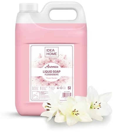 IDEA HOME Flüssigseife AROMÉA Flower Garden 5L Großpackung | Nachfüllkanister für Seifenspender & Dosierer | Pflegende Handseife mit Blumenduft