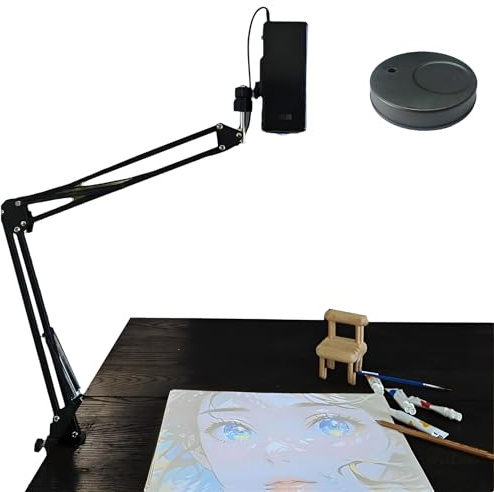 Smart Wireless Drawing Projector with Bluetooth & WiFi, 2M Large Screen Art Tracing Projector, Works with Phone/Tablet/PC, Base