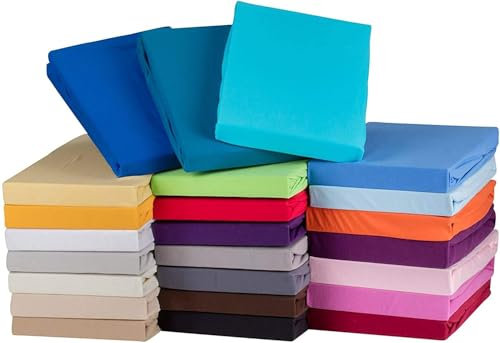 Drap-housse en jersey/coton drap housse drap housse 90/140/180 x 200 cm, rose bonbon, 180x200cm - 200x200cm