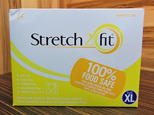 Stretch2Fit Latex-Free Unpowdered Gloves - XL Yellow - 200 Pack