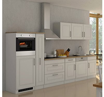 möbelando Küchenzeile Küche Küchen-Set Küchenblock Einbauküche Kochnische Rom III Weiß matt