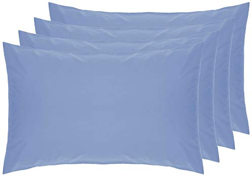 Belledorm 4 PACK Blue Pillowcases, 7 Year Guarantee, 200 Thread Count | Percale (Housewife, Sky Blue)