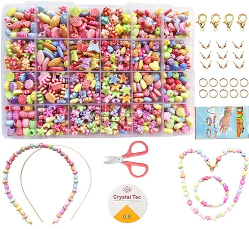 vytung 24 Arten Bunte Baby Stringing Perlen Spiel Schnürsystem Perlen Beads Spielzeug DIY Perlenschmuck für Kinder zum Basteln von Schmuck Ketten Armbändern (Color 3#)