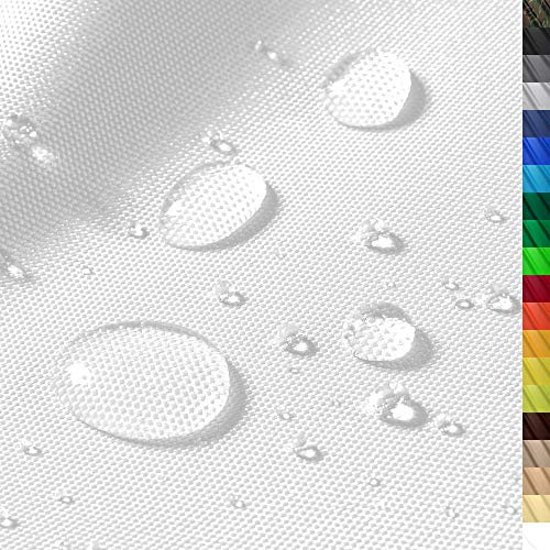 1buy3 Monaco Tissu Polyester imperméable | 400cm x 160cm | 12.000 mm Colonne d'eau | Couleur 01 | Blanc | Tissu Polyester 160cm Largeur au mètre imperméable EXTÉRIEUR