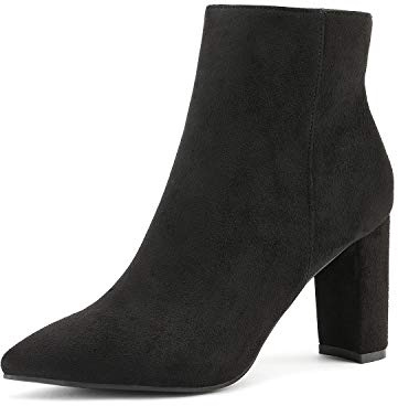 DREAM PAIRS Women's High Heel Party Chelsea Boots | Pointed toe, Elegant design, All-day comfort, 3.3 heel, Block heel, Easy To Wear, Stylish look