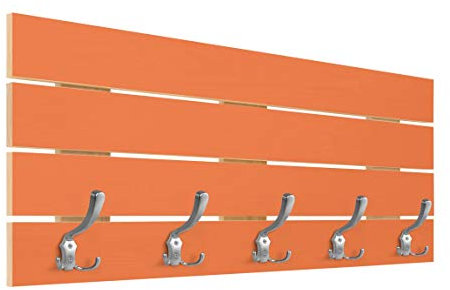 Wandgarderobe Holz Colour Orange Design Garderobe & Haken Chrom, 40x100 cm