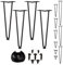 Relaxdays Hairpin Legs, 4er Set, 2 Streben, Metall, Haarnadel Tischbein für Hocker, Tisch & Schrank, 40 cm hoch, schwarz