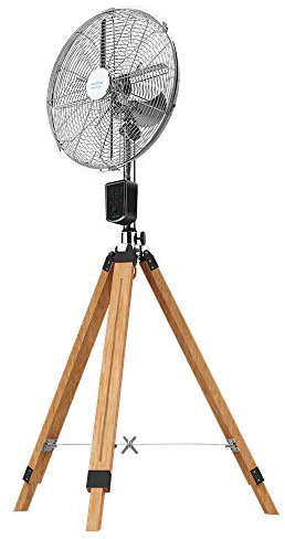Cecotec Ventilador trípode EnergySilence 1600 Woody Smart. 50W, 4 aspas, 16 Pulgadas, 40 cm diámetro, 3 velocidades, 3 Modos, Altura e inclinación Ajustables, Mando a Distancia, Timer