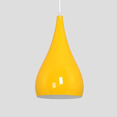 Loft Kronleuchter Pendelleuchte Dachboden Beleuchtung Aluminium Lampenschirm Wohnzimmer Esszimmer Café Bar Dekoration Lampen E27 Fassung Ø16cm Hängeleuchte (Gelb)