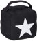 1 x Türstopper Stern, Türpuffer Stoff, Türsack Boden, hoch, mit Griff, dekorativ, HxBxT: 20 x 15 x 15 cm, schwarz