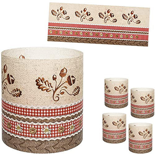 alles-meine.de GmbH 10 Stück - kleine Tischlichter Motiv frei wählbar Trachten & Edelweiß - Herbst 10 cm - Licht - für Teelichter/Batterie LED Lichter & Kerzen - Windlich..