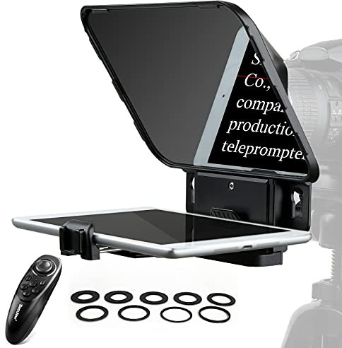 Desview T3 Teleprompter mit Fernbedienung für Smartphone Tablet Kamera DSLR Weitwinkelobjektiv für bis zu 11 Zoll, iOS/Android-kompatible App für das Interview VLOG Videoaufzeichnung