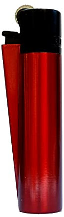 Chiques Clipper Metall Gas-Feuerzeug (lavarot mit schwarzem Top) mit SOFORTGRAVUR +VORSCHAU: Gravur inklusive (Gasfeuerzeug nachfüllbar)