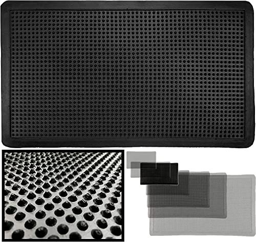 LucaHome - Felpudo Entrada Casa 40x70cm - Felpudo Goma Picos - Felpudo Exterior Lluvia - Alfombra Goma con puas Antideslizante - Fácil Limpieza - Felpudo Negro
