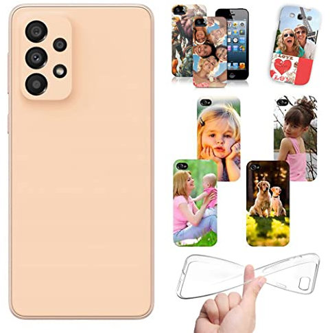 Stileitaliano Cover Personalizzata per Smartphone iPhone Samsung Xiaomi Huawei personalizzabile con Foto Testi Disegni e Grafiche Personalizzate (042a - Samsung A33 5G)