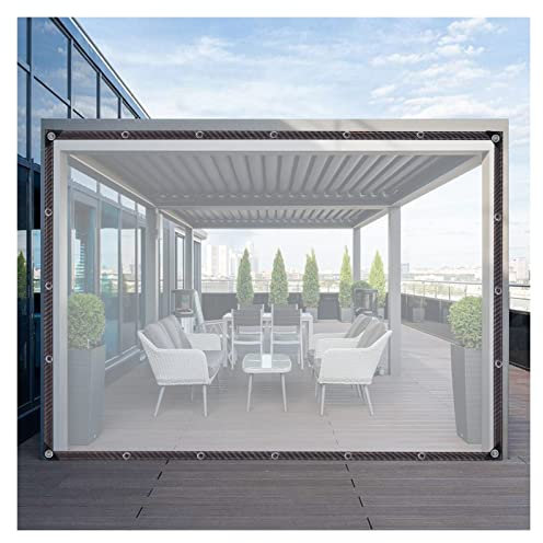 Transparent Pergola Side Panels Gazebo Curtains Thicken Foldable Waterproof Tarpaulin, for Indoor, Outdoor, Customizable (Color : Clear, Size : 2x2.5m)