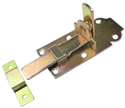 AERZETIX - C58763 - Targette à pêne plat avec gâche 100x45 mm - verrou de porte - clé loquet de sécurité - antivol mécanisme de protection - en acier zingué