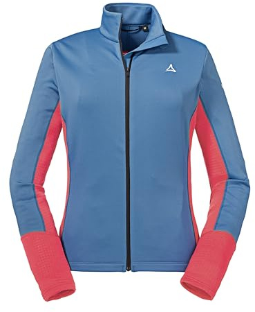 Schöffel Damen Longsleeve Piambello L, atmungsaktive, schnelltrocknende Fahrradjacke, MTB Shirt mit 4D Body Mapping, Langarmshirt mit Rückentasche, Daisy Blue, 44