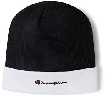 Champion Mütze mit Bündchen, schwarz / weiß, Einheitsgröße