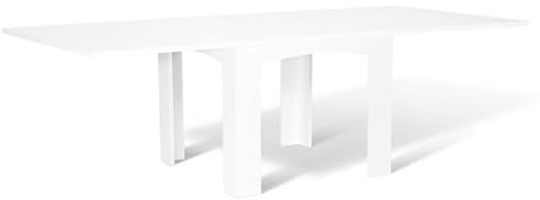 IDMarket - Table à Manger Extensible Rectangle Dona 4-10 Personnes Blanche 110-220 cm