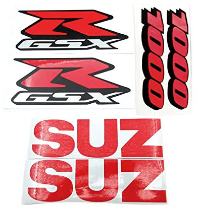 Für Suzuki GSXR 1000 750 600 GSX-R K1 K2 K3 K4 K5 K6 K7 K8 K9 K10 Aufkleber Emblem Motorrad Verkleidungssatz Seitenaufkleber Abzeichen Schmücken (Color : Small Red 1000)