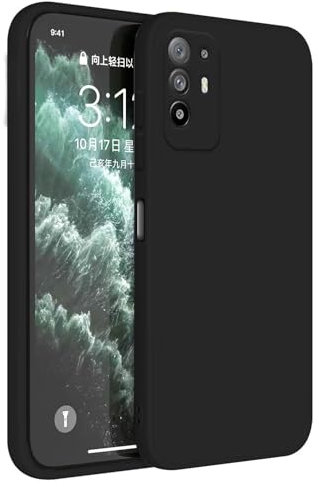 Topme Coque pour Oppo A94 5G (6.43 inches) Etui Housse, Protecteur de Peau en Silicone TPU - Le Noir