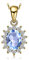 JewelryPalace Ovalschliff 2.4ct Natur Blau Topas Kette Anhänger Gold 45CM, Blautopas Schmuck Set, Halskette Damen Silber 925 Collier Damen Quadrat Edelstein Mädchen, Ketten mit Stein Frauen