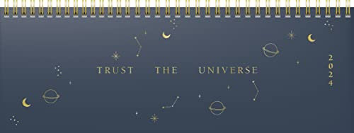 rido/idé Wochenkalender „Universe“ Modell Young Line 2024 2 Seiten = 1 Woche Blattgröße 29,7 x 10,5 cm dunkelblau
