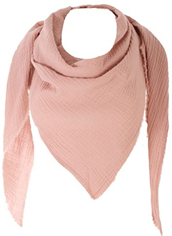 FASHION YOU WANT XXL Tuch 23 Farben Farbwahl Halstuch Musselintuch Musselin Damen Damenhalstuch Dreieckstuch Schal Herren Männer Frauen Herrenhalstuch Dreieckig leicht (einlagig)) (altrosa)