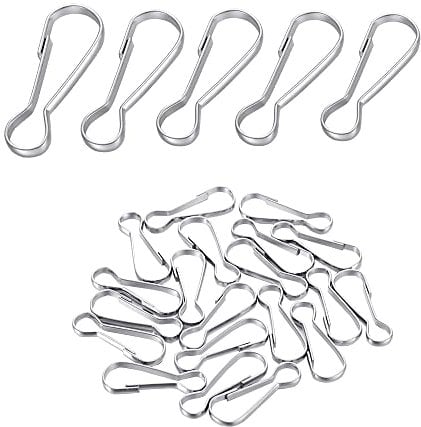 50PCS 20mm Flag Pole Clips, Lanyard Snap Clips Hooks Spring Flagpole Clip Stainless Steel Flag Pole Accessories for Grommeted Flags Lanyards Banners Keychains