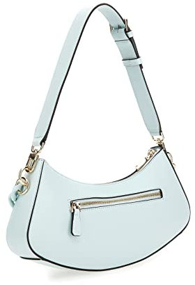 GUESS Damen Schultertasche CORINA hellblau/gold One Size