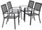 PHIVILLA 4er Set Gartenstühle Wetterfest Terrassenstühle Metall Balkonstuhl Stapelstühle mit Armlehnen für Garten und Außenbereich, Schwarz Stil 2