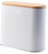 F Fityle Poubelle avec couvercle en bois, étanche à l'humidité, corbeille étroite de type pressage, poubelle pour salle de bain, bureau, chambre à coucher, 10L